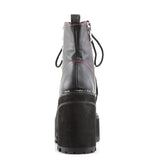 4 3/4" Heel, 2 1/4" Pf D-ring Lace-up Ankle Boot, Side Zip Pleaser Demonia ASSAULT/100