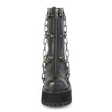 4" Heel, 2" PF Ankle Boot, Front Zip Pleaser Demonia ASSAULT/66