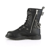 1 1/4" Heel 10 Eyelet Mid-Calf Combat Boot, Side Zip Pleaser Demonia BOLT/250