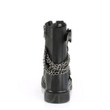 1 1/4" Heel 10 Eyelet Mid-Calf Combat Boot, Side Zip Pleaser Demonia BOLT/250