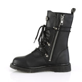 1 1/4" Heel, Mid-Calf Combat Boot, Side Zip Pleaser Demonia BOLT/265