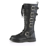 1 1/4" Heel 20 Eyelet Knee High Combat Boot, Side Zip Pleaser Demonia BOLT/425