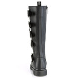 1 1/4" Heel 20 Eyelet Knee High Combat Boot, Side Zip Pleaser Demonia BOLT/425