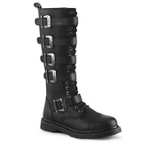 1 1/4" Heel 20 Eyelet Knee High Combat Boot, Side Zip Pleaser Demonia BOLT/425