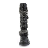 1 1/4" Heel 20 Eyelet Knee High Combat Boot, Side Zip Pleaser Demonia BOLT/450