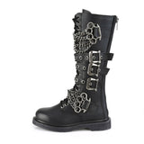 1 1/4" Heel 20 Eyelet Knee High Combat Boot, Side Zip Pleaser Demonia BOLT/450