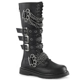 1 1/4" Heel 20 Eyelet Knee High Combat Boot, Side Zip Pleaser Demonia BOLT/450