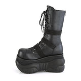 4" PF Lace-Up Mid Calf Boot, Back Metal Zipper Pleaser Demonia BOXER/230