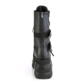 4" PF Lace-Up Mid Calf Boot, Back Metal Zipper Pleaser Demonia BOXER/230