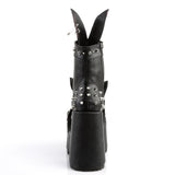 5" Chunky Heel, 3" Platform, Lace-Up Front Ankle Boot, Side Pleaser Demonia CAMEL/202
