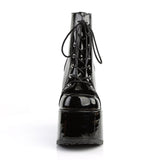 5" Chunky Heel, 3" P/F Lace-Up Ankle Boot, Metal Back Zip Pleaser Demonia CAM203/B