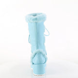 2 3/4" Platform Lace-Up Mid-Calf Boot, Side Zip Pleaser Demonia CUBBY/311