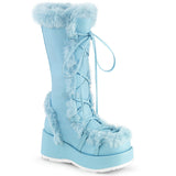 2 3/4" Platform Lace-Up Mid-Calf Boot, Side Zip Pleaser Demonia CUBBY/311