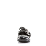 Spooky Skull Buckle Double Strap Mary Jane Eyelet Ballet Flats Shoes Pleaser Demonia DAISY/03