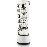 3 1/2" Pf Mid-Calf Boot W/6 Bucklestraps, Metal Side Zip Pleaser Demonia DAM225/WVL
