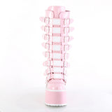 3 1/2" Pf Kneehigh Bootw/8 Bucklestraps, Back Metal Zip Pleaser Demonia DAM318/BPHG