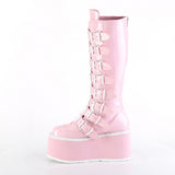 3 1/2" Pf Kneehigh Bootw/8 Bucklestraps, Back Metal Zip Pleaser Demonia DAM318/BPHG