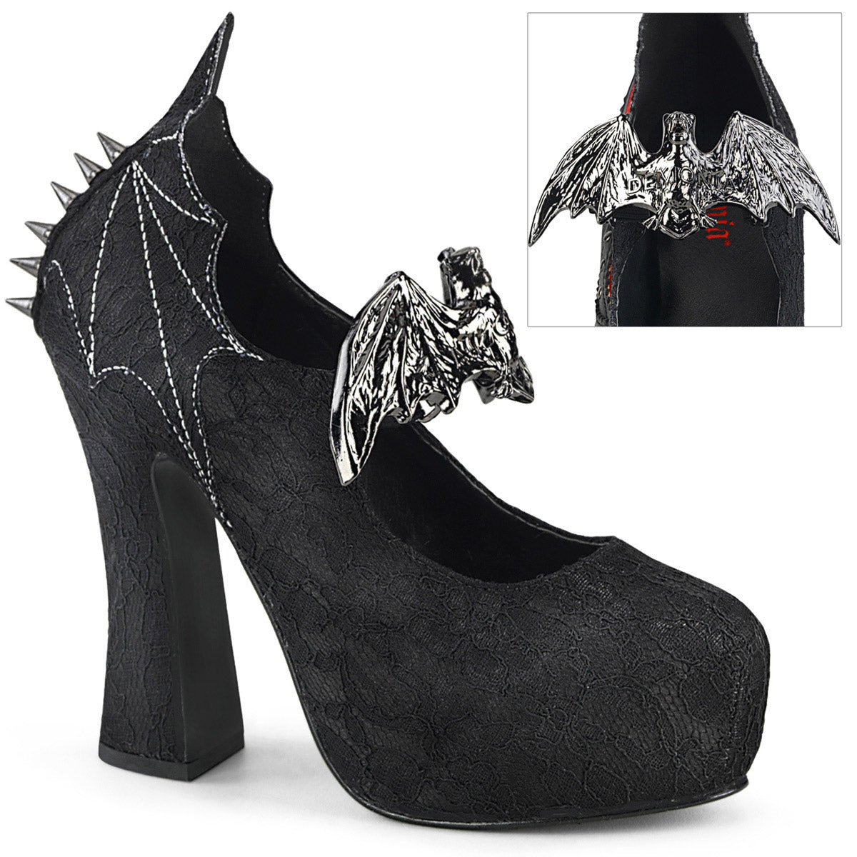 5" Heel 1" Concealed PF Maryjane Pump Pleaser Demonia DEMON/18