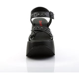 5" Star Cutout Platform Wedge Ankle Strap Sandal Blk Vegan Leather Pleaser Demonia DYNAMITE/02