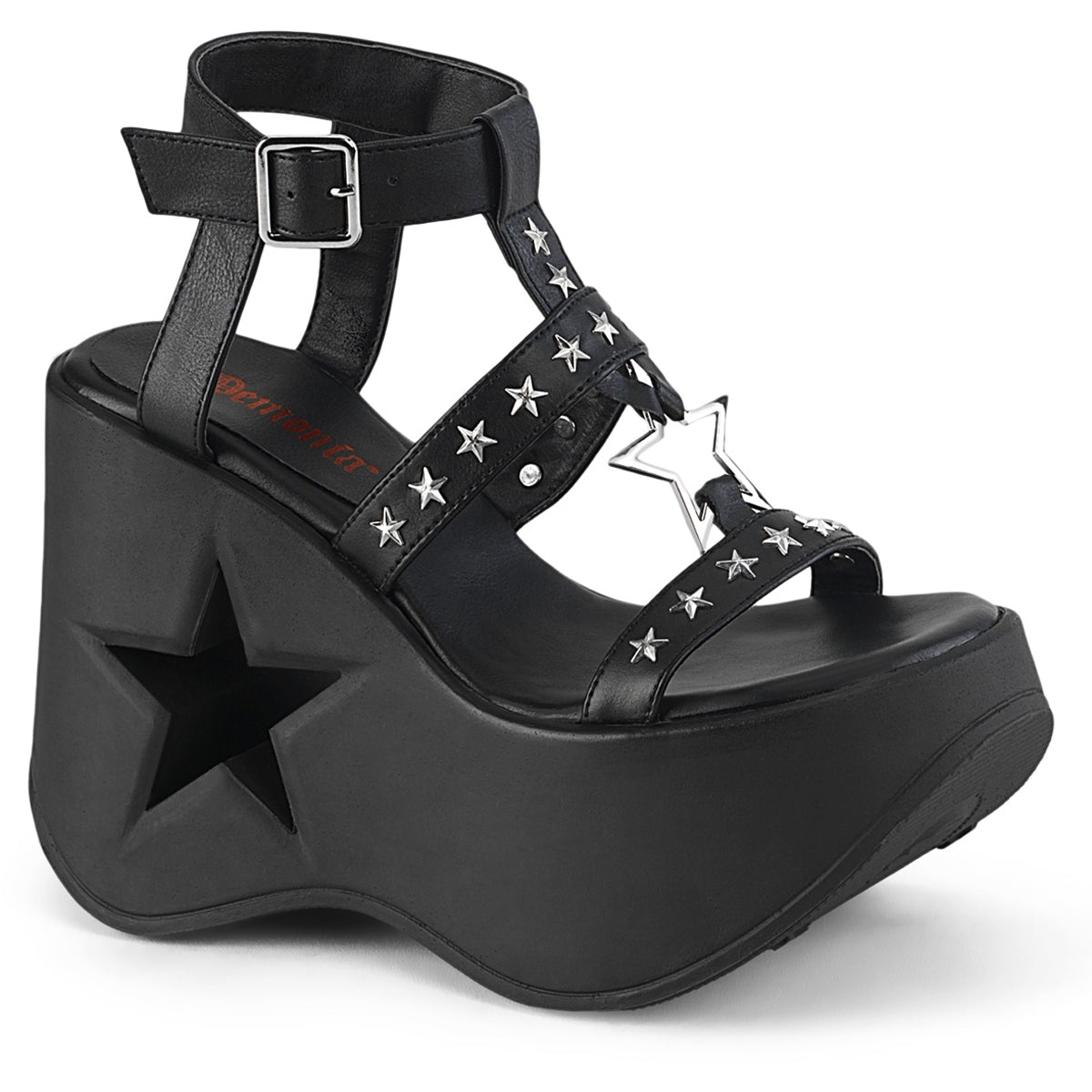 5" Star Cutout Pf Wedge Wrap Around Ankle Strap Sandal Pleaser Demonia DYNAMITE/12
