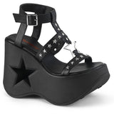 5" Star Cutout Pf Wedge Wrap Around Ankle Strap Sandal Pleaser Demonia DYNAMITE/12