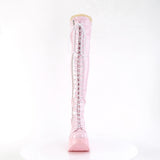 5" Star Cutout Pf Wedge Lace-Up Thigh-High Boot,Outside Zip Pleaser Demonia DYNAMITE/300