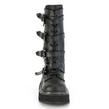 2" PF Lace-up Mid-Calf Boot w/ 4 Buckle Straps, Back Zip Pleaser Demonia EMILY/322