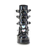 2" Platform Calf High W/ 5 Buckle Straps, Back Metal Zip Pleaser Demonia EMILY/330
