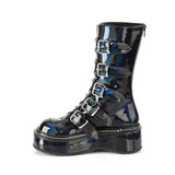 2" Platform Calf High W/ 5 Buckle Straps, Back Metal Zip Pleaser Demonia EMILY/330