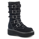 2" PF Mid-Calf Boot w/ 5 Buckle Straps, Metal Back Zip Pleaser Demonia EMILY/341