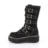 2" PF Mid-Calf Boot w/ 5 Buckle Straps, Metal Back Zip Pleaser Demonia EMILY/341