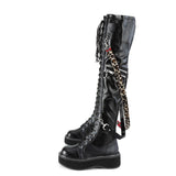2" PF STR Over-the-Knee Lace-Up Boots, Side Zip Pleaser Demonia EMILY/377