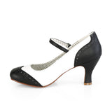Sexy Cap Toe Mary Jane Brogue Spectator Pumps High Heels Shoes Pleaser Funtasma FLAPPER/25