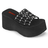 3 1/2" Pf Studded Spiderweb Slide Sandal Pleaser Demonia FUNN13/BVL