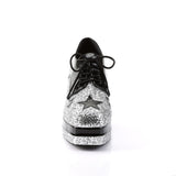 Lace Square Toe Star Glitter Platform Chunky High Heel Boots Shoes Pleaser Funtasma GLAMROCK/02
