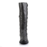 Button Lace Up Low Heel Knee High Full Inner Zipper Boots Shoes Pleaser Funtasma GOTHAM/109