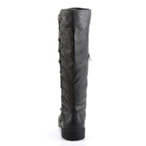 Button Lace Up Low Heel Knee High Full Inner Zipper Boots Shoes Pleaser Funtasma GOTHAM/109