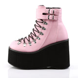 4" PF Faux Lace-Up Ankle Boot, Side Zip Pleaser Demonia KERA/21