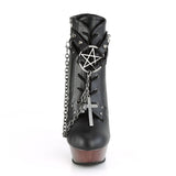 5 1/2" Finger Bone Heel, 1 1/2" PF Lace-Up Ankle Boot Pleaser Demonia MUERTO/1001