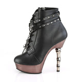 5 1/2" Finger Bone Heel, 1 1/2" PF Lace-Up Ankle Boot Pleaser Demonia MUERTO/1001