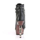 5 1/2" Finger Bone Heel, 1 1/2" PF Lace-Up Ankle Boot Pleaser Demonia MUERTO/1001