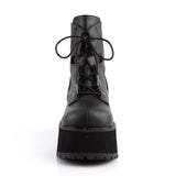 4" Heel, 2 1/2" Platform Lace-Up Front Ankle Boot, Side Zip Pleaser Demonia RANGER/102