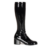 70S Disco Retro Side Zipper Block Heel Knee High Gogo Boots Shoes Pleaser Funtasma RETRO/300