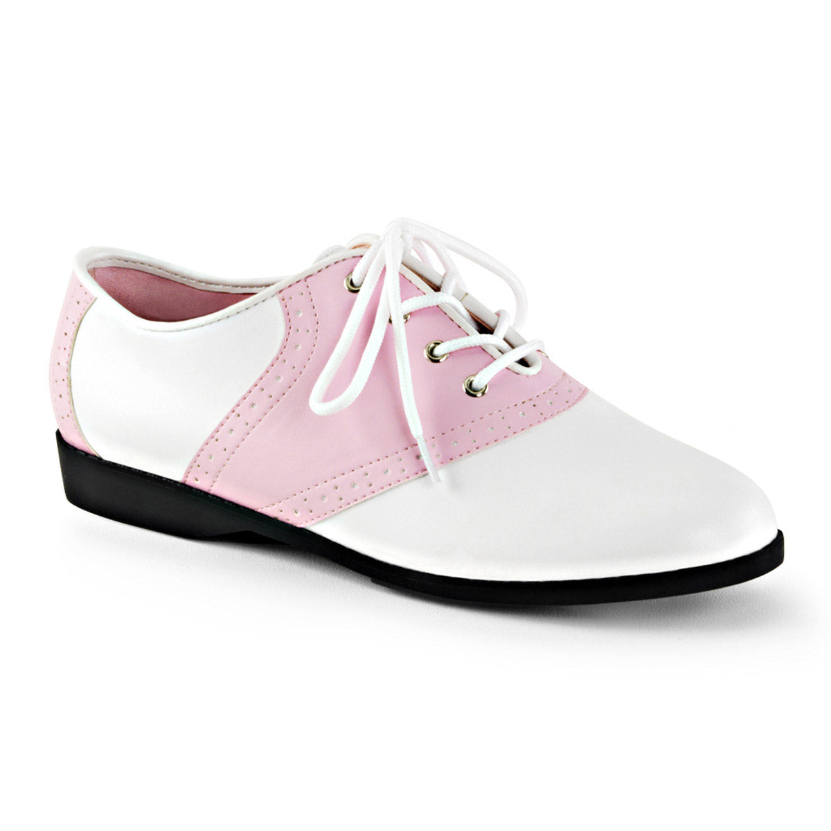 Grease Retro Two Tone Hidden Platform Spectator Saddle Flats Shoes Pleaser Funtasma SADDLE/50