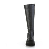 4 1/2" Wedge Pf Wide Calf Knee High Boot, Inside Zip Pleaser Demonia SHA100WC/BVL