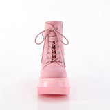 4 1/2" Wedge Pf Ankle Boot, Side Zip Pleaser Demonia SHA52/BPVS