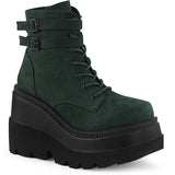 4 1/2" Wedge Pf Ankle Boot, Side Zip Pleaser Demonia SHA52/EMVS