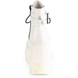4 1/2" Wedge PF Lace-Up Ankle Boot, Side Zip Pleaser Demonia SHA52/WVL