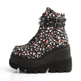 4 1/2" Wedge PF Ankle Boot, Side Zip Pleaser Demonia SHAKER/52ST