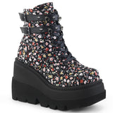 4 1/2" Wedge PF Ankle Boot, Side Zip Pleaser Demonia SHAKER/52ST